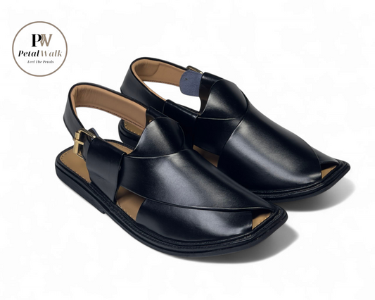 PetalWalk Black Smart Zalmi Chappal