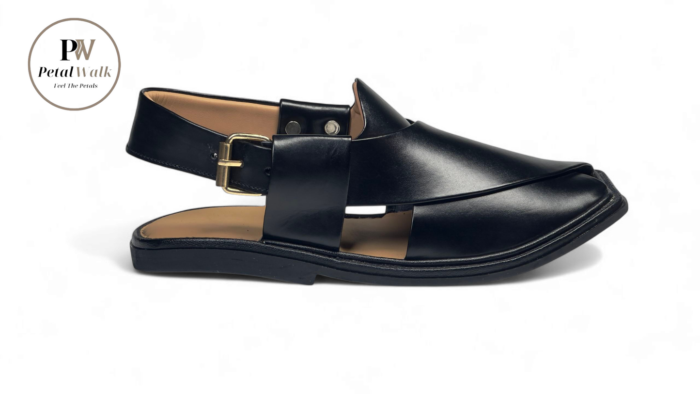 PetalWalk Black Smart Zalmi Chappal