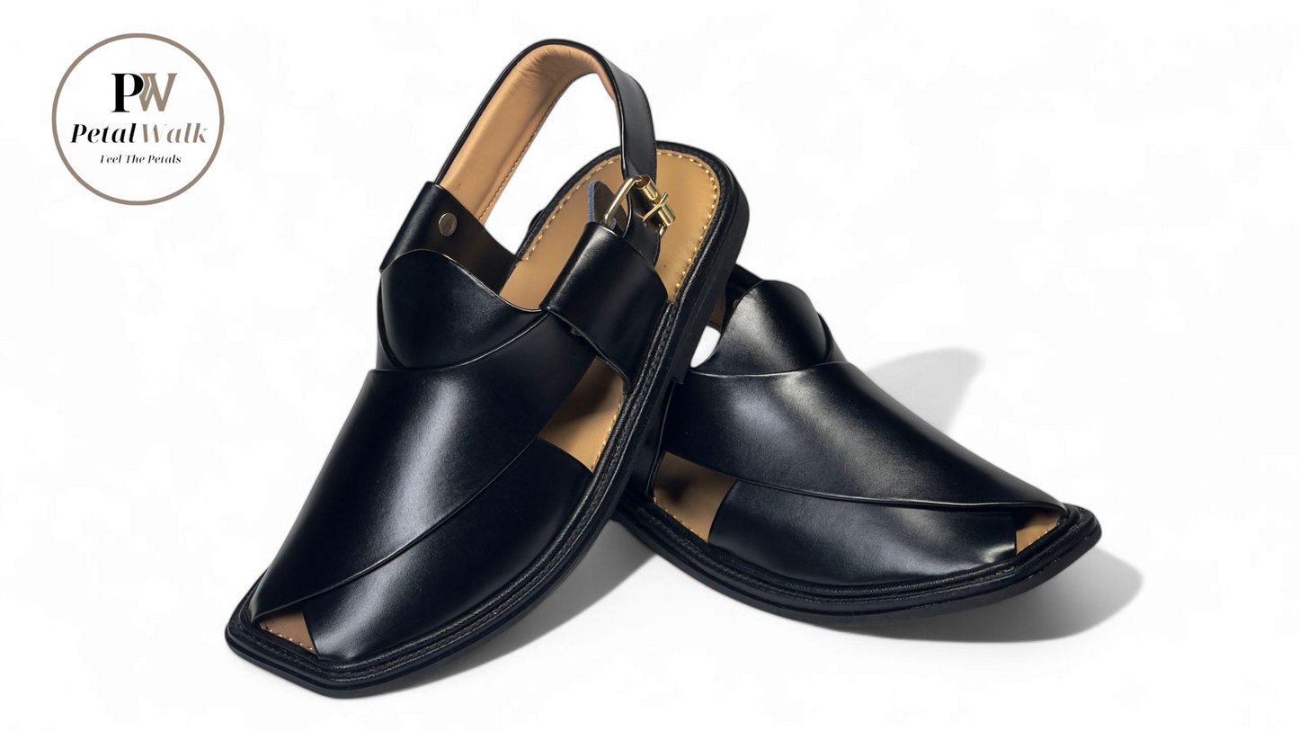 PetalWalk Black Smart Zalmi Chappal
