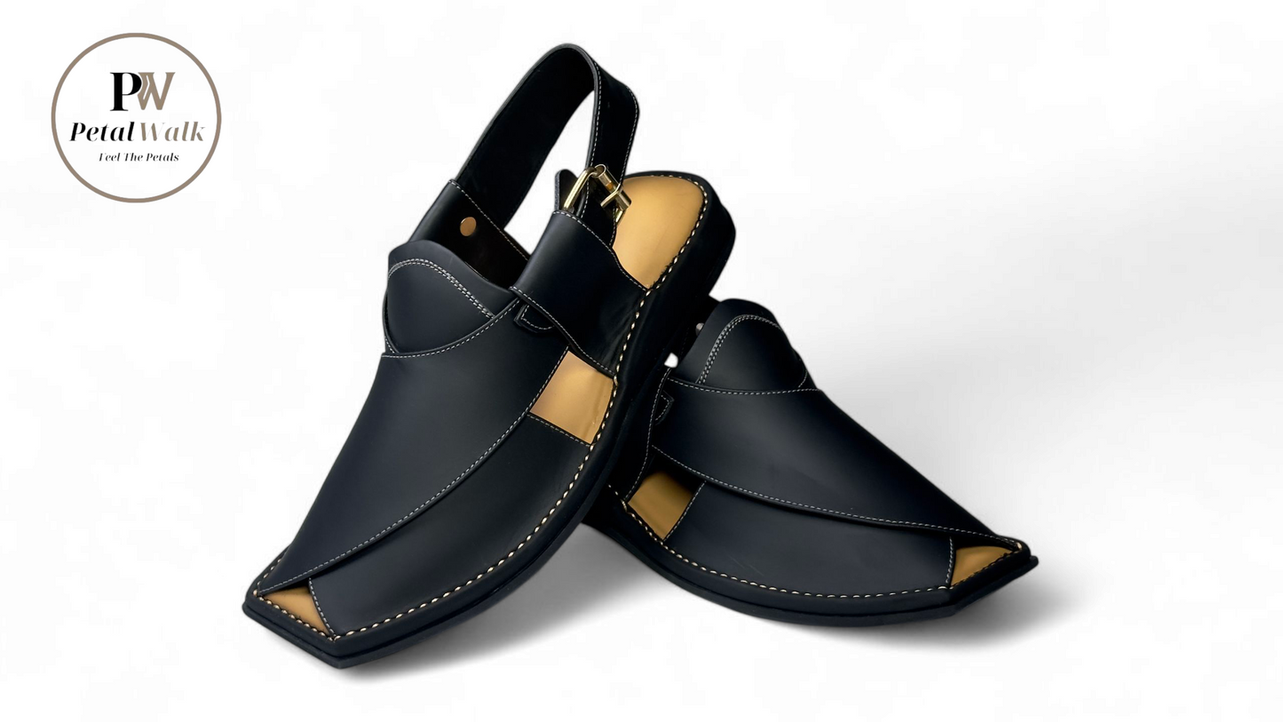 Black Zalmi Premium Soft Comfort Chappal