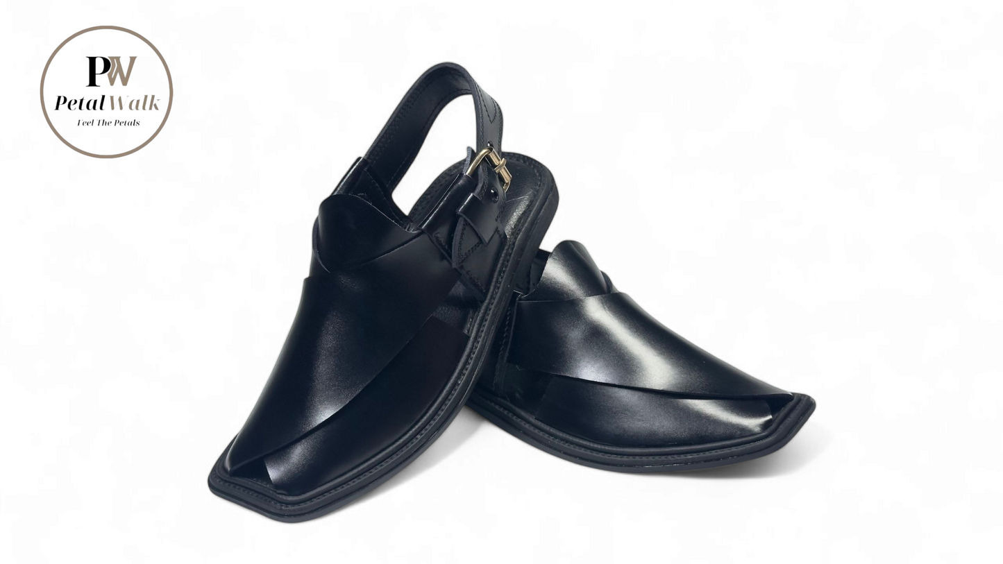 Traditional Charsadda Black Golti Chappal