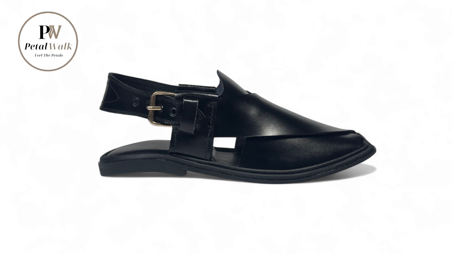 Traditional Charsadda Black Golti Chappal