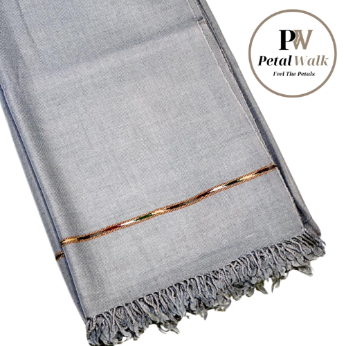 PetalWalk DARK GREY Colour Pashmina Wool Shawl (72 Single Count & 600gm)