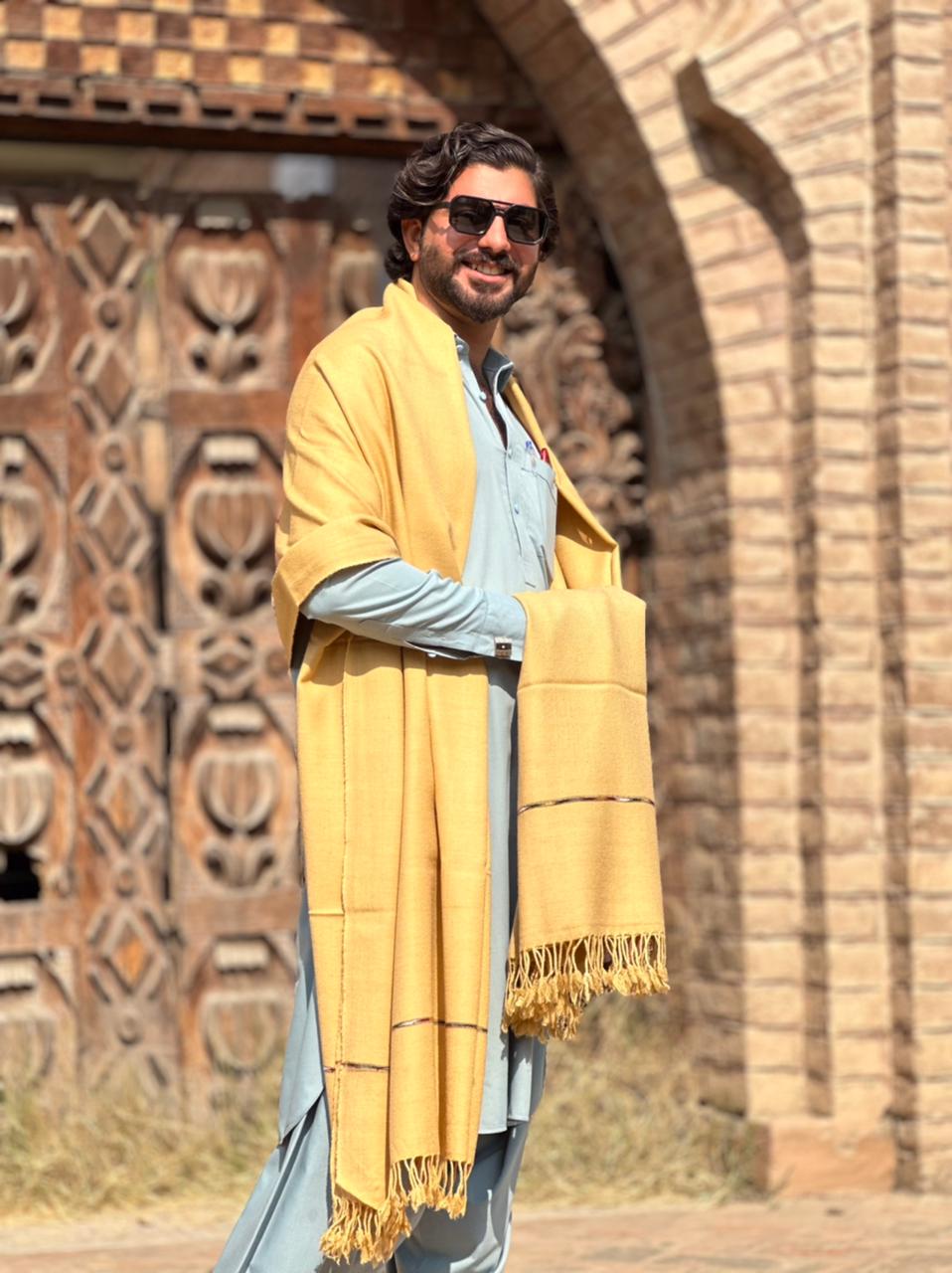 PetalWalk CREAM Colour Pashmina Wool Shawl (72 Single Count & 600gm)