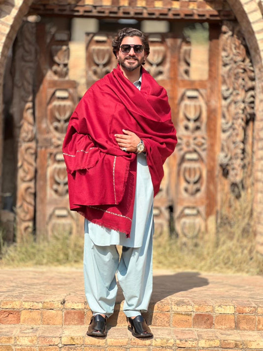 PetalWalk MAROON Nylon Wool Shawl – Premium Winter Comfort & Style