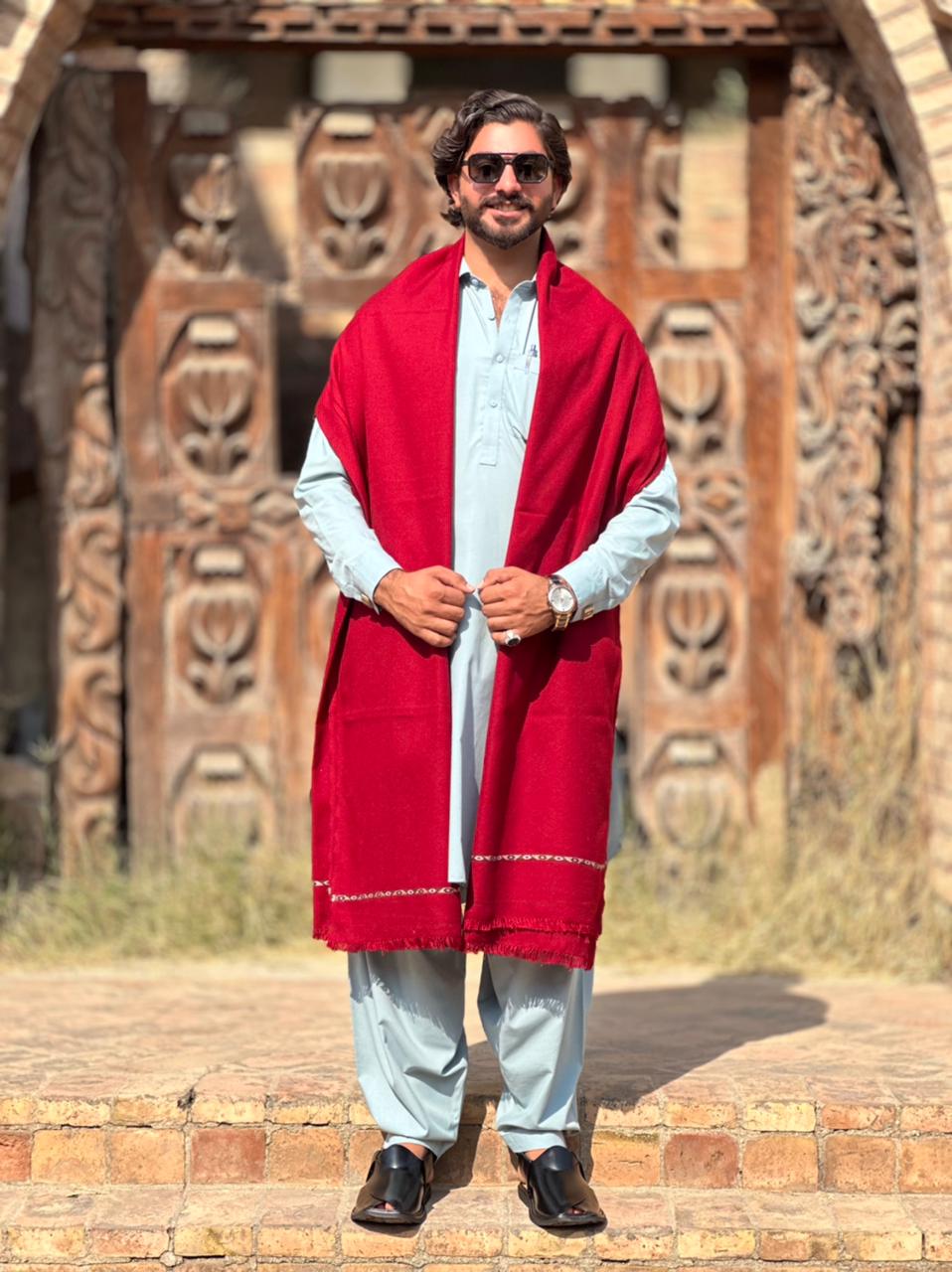 PetalWalk MAROON Nylon Wool Shawl – Premium Winter Comfort & Style